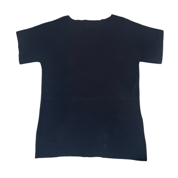 Eileen Fisher Black Organic Cotton Blend Tunic Sweater SZ Med Side Split - Picture 7 of 11